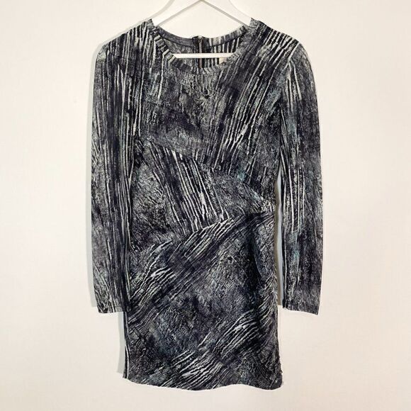 Torn by Ronny Kobo Gray Tara Pleated Long Sleeve Dress - Picture 1 of 9